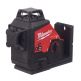 Milwaukee M12 3PL-0C Aku laser 360°se zeleným paprskem a 3 rovinami