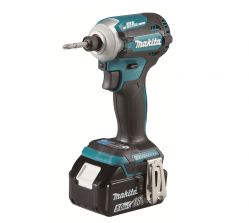 Aku rázový šroubovák Makita DTD171RTJ, 1/4" Li-ion LXT, 2x 18V/5,0Ah, Makpac
